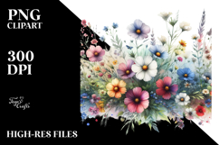 Horizontal Frame Wild Flowers Clipart Product Image 2