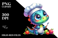 Vibrant Watercolor Baby Dinosaur JPEG Product Image 2