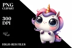 Funny Expressive Shy Unicorn PNG Product Image 3