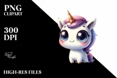 Funny Expressive Shy Unicorn PNG Product Image 3
