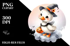 Cute Baby Swan Dressed for Halloween, Transparent PNG Product Image 2