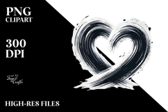 Heart with Wings Simple Paintbrush Style PNG Product Image 2