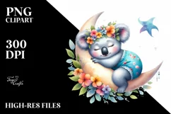 Vibrant Watercolor Whimsical Baby Koala Dressed for Summer Product Image 3