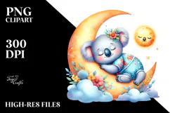 Vibrant Watercolor Whimsical Baby Koala Dressed for Summer Product Image 2