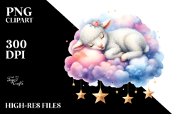Pastel Lamb Cloud Clipart Product Image 2