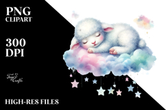 Pastel Lamb Cloud Clipart Product Image 2