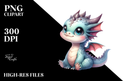 Cute Baby Dragon Sitting in Moon Product Image 2