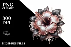 Detailed Glossy Hibiscus | Sublimation | Clipart Product Image 3