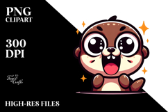 Over-the-Top Excited Otter Watercolor Product Image 2
