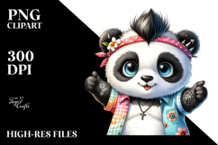 Energetic Panda in Summer Clothes PNG Product Image 2
