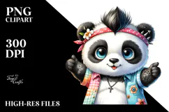 Energetic Panda in Summer Clothes PNG Product Image 2