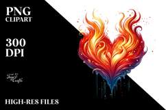 Colorful Fire Heart PNG Product Image 2