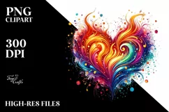 Heart Made of Fire PNG Product Image 2