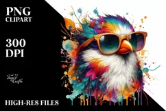 Colorful Sunglasses Bird | Sublimation | Clipart Product Image 3