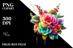 Watercolor Luxury Flower Splash Clipart Product Image 1