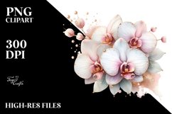 Detailed Glossy Orchid Insertions | Sublimation Clipart Product Image 3