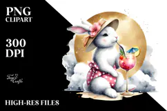 Happy Bunny with Beachwear PNG Product Image 2