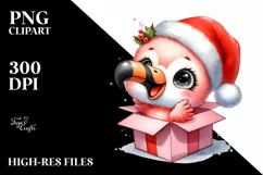 Extremely Expressive Baby Flamingo PNG Product Image 1