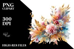 Colorful Carnation Horizontal Frame Watercolor Clipart Product Image 1