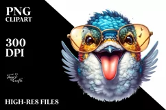 Funny Hummingbird Smiling Sunglasses | Clipart Product Image 1