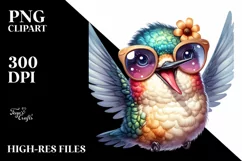Funny Hummingbird Smiling Sunglasses | Clipart Product Image 1