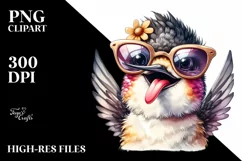 Funny Hummingbird Smiling Sunglasses | Clipart Product Image 1