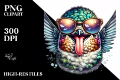 Funny Hummingbird Smiling Sunglasses | Clipart Product Image 1