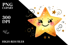 Whimsical Simple Smiling Star, PNG Product Image 2