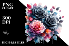 Colorful Black Roses PNG Product Image 2