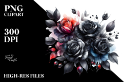 Colorful Black Roses PNG Product Image 2