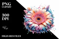 Detailed Glossy Gerbera Transparent PNG Product Image 1