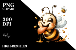 Detailed Funny Bee, White Background | Sublimation Clipart Product Image 2