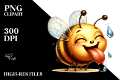 Detailed Funny Bee, White Background | Sublimation Clipart Product Image 2