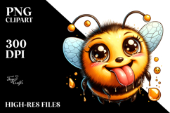 Detailed Funny Bee, White Background | Sublimation Clipart Product Image 2