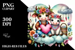 Cow on Cloud, Colorful PNG Product Image 2