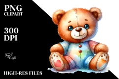 Vibrant Plush Bear with Visible Sews | Clipart Product Image 3