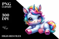 Cute Baby Unicorn Funny PNG Product Image 1