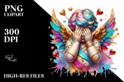 Cupid Angel Of Love Gesture Watercolor Florals Clipart Product Image 7