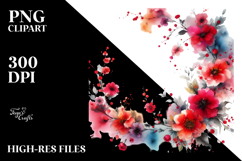 Watercolor Abstract Vibrant Red Flowers Product Image 2