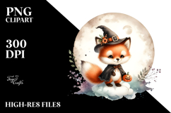 Cute Baby Fox Dressed for Halloween, Transparent PNG Product Image 2