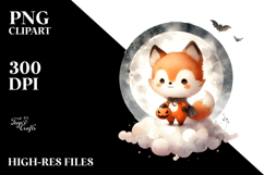 Cute Baby Fox Dressed for Halloween, Transparent PNG Product Image 2