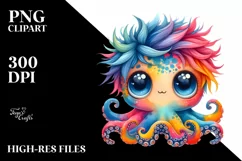 Cute Baby Octopus Eyes | Sublimation Clipart Product Image 3
