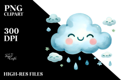 Simple Smiling Whimsical Cloud PNG Product Image 2