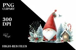 Simple Watercolor Christmass Dog PNG Product Image 3