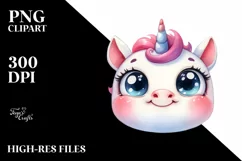 Expressive Baby Unicorn, Transparent PNG Product Image 3