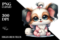 Watercolor Baby Papillon JPEG Product Image 2