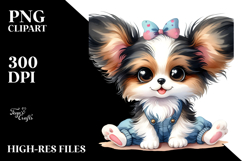 Watercolor Baby Papillon JPEG Product Image 2