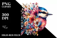 Vibrant Watercolor Bird | Sublimation | Clipart Product Image 3