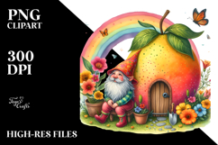 Gnome House Fruit Rainbow Clipart Product Image 2