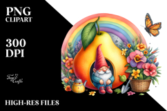 Gnome House Fruit Rainbow Clipart Product Image 2